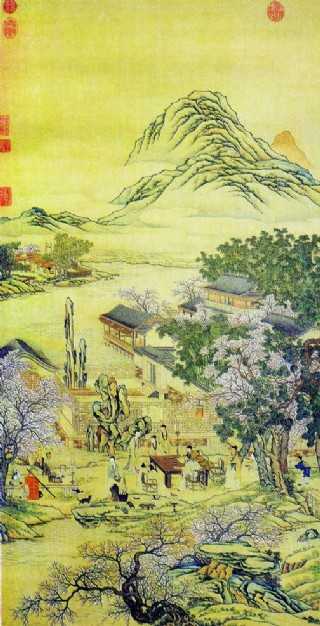 古画山水 古建筑 古代山川美景 亭台楼阁图片