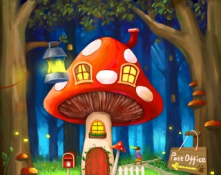 卡通绘本 蘑菇屋图片